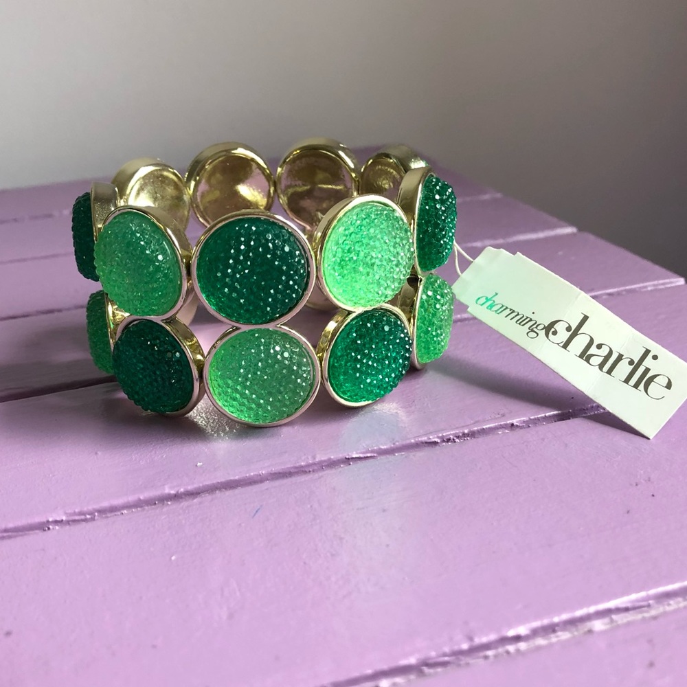 COPY - Mint and green stone bracelet set in gold!